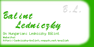 balint ledniczky business card